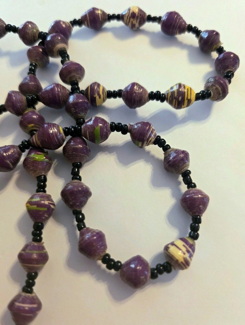 Purple Wooden Vintage Necklace
